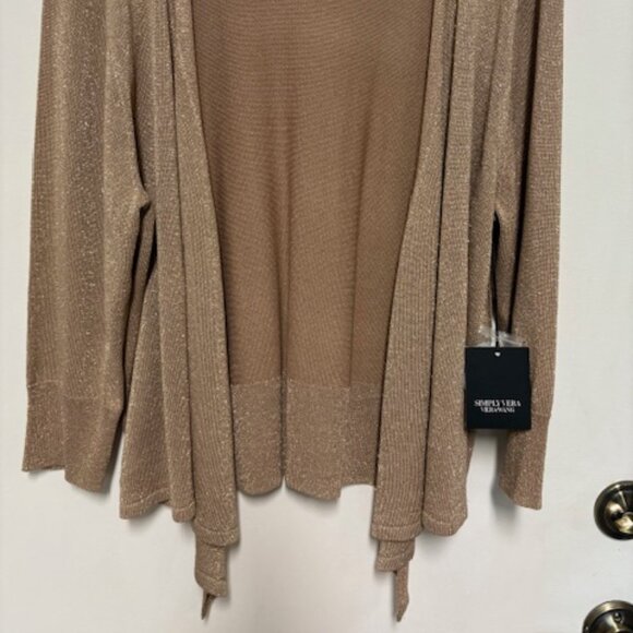 NWT GEORGEOUS SIMPLY VERA WANG WOMAN ELEGANT GOLD SPARKLING OPEN JACKET. SZ. XXL - Picture 2 of 5